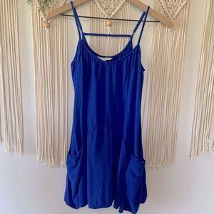 AMERICAN EAGLE Women’s Skater‎ Slip Mini Dress Pockets Blue Size Small
